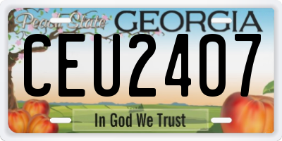 GA license plate CEU2407