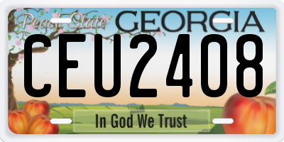 GA license plate CEU2408