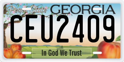 GA license plate CEU2409