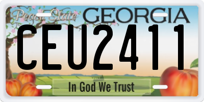GA license plate CEU2411