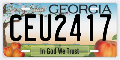 GA license plate CEU2417