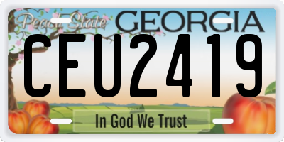 GA license plate CEU2419