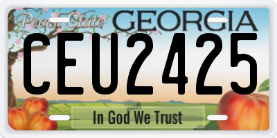 GA license plate CEU2425