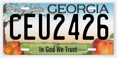 GA license plate CEU2426