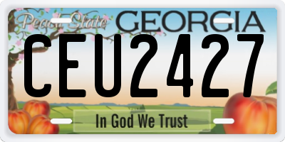 GA license plate CEU2427