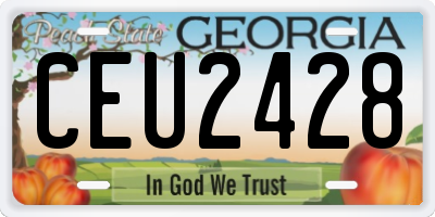 GA license plate CEU2428