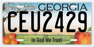 GA license plate CEU2429