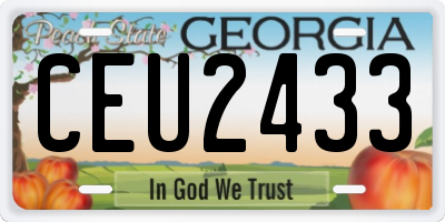 GA license plate CEU2433