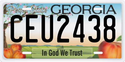 GA license plate CEU2438