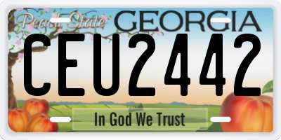 GA license plate CEU2442