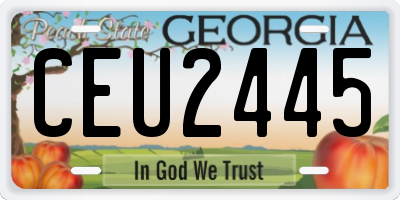 GA license plate CEU2445