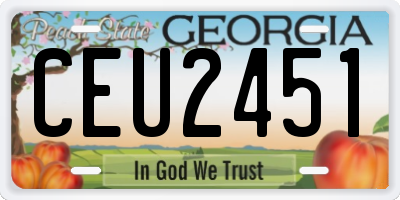 GA license plate CEU2451