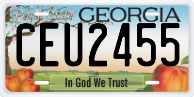 GA license plate CEU2455