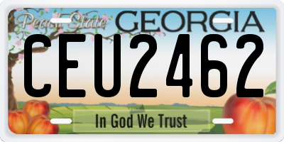 GA license plate CEU2462