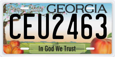 GA license plate CEU2463