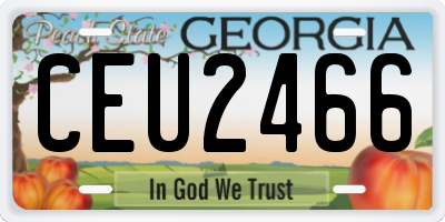 GA license plate CEU2466