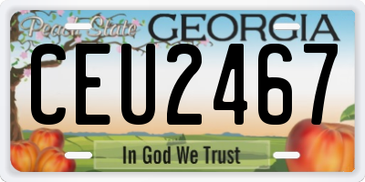 GA license plate CEU2467