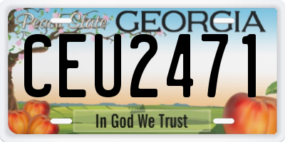 GA license plate CEU2471