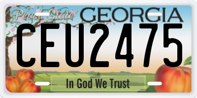 GA license plate CEU2475