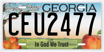 GA license plate CEU2477