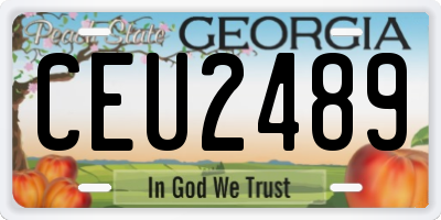 GA license plate CEU2489