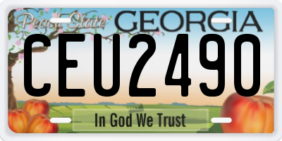 GA license plate CEU2490