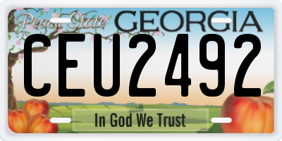 GA license plate CEU2492
