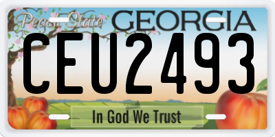 GA license plate CEU2493