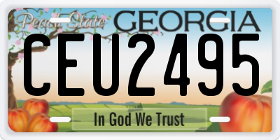 GA license plate CEU2495