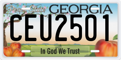 GA license plate CEU2501