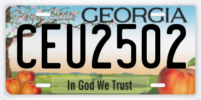 GA license plate CEU2502