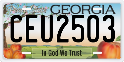 GA license plate CEU2503