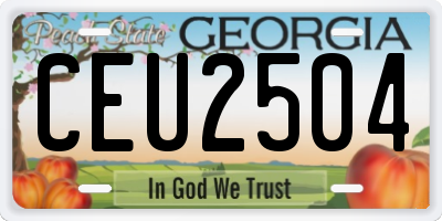 GA license plate CEU2504