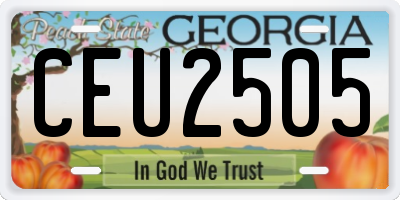 GA license plate CEU2505