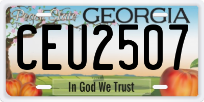 GA license plate CEU2507