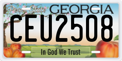GA license plate CEU2508