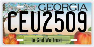 GA license plate CEU2509