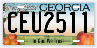 GA license plate CEU2511