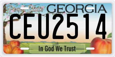 GA license plate CEU2514