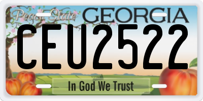 GA license plate CEU2522