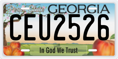GA license plate CEU2526