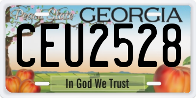 GA license plate CEU2528