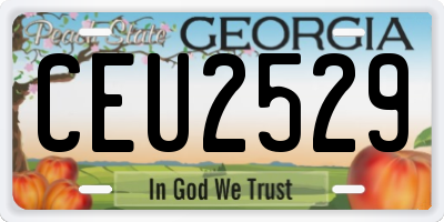 GA license plate CEU2529