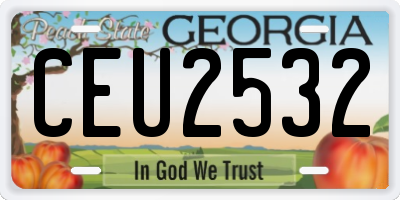 GA license plate CEU2532