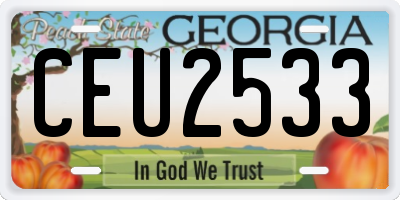 GA license plate CEU2533