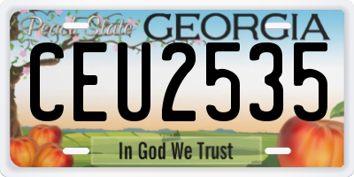 GA license plate CEU2535