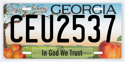 GA license plate CEU2537