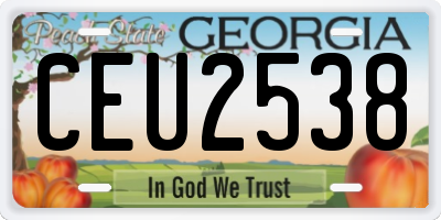 GA license plate CEU2538