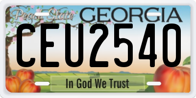 GA license plate CEU2540