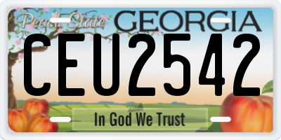GA license plate CEU2542